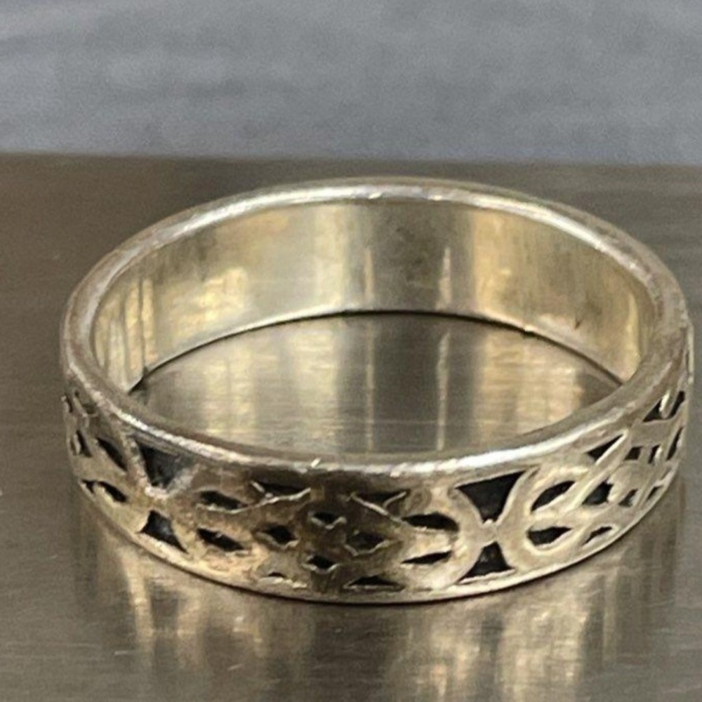 Sterling Silver 925 Celtic Knot Band Ring Size 10.75 Openwork Eternity 5.3g